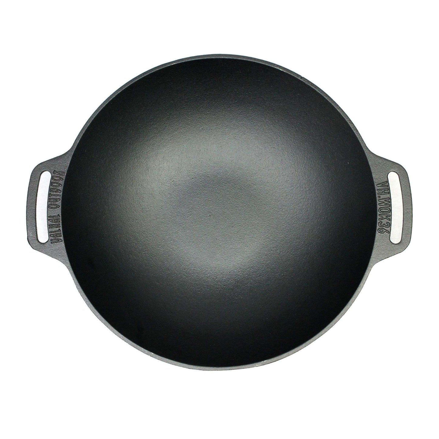 Gietijzeren Wokpan 36 cm – Robuuste Pan voor Binnen & Buiten Koken