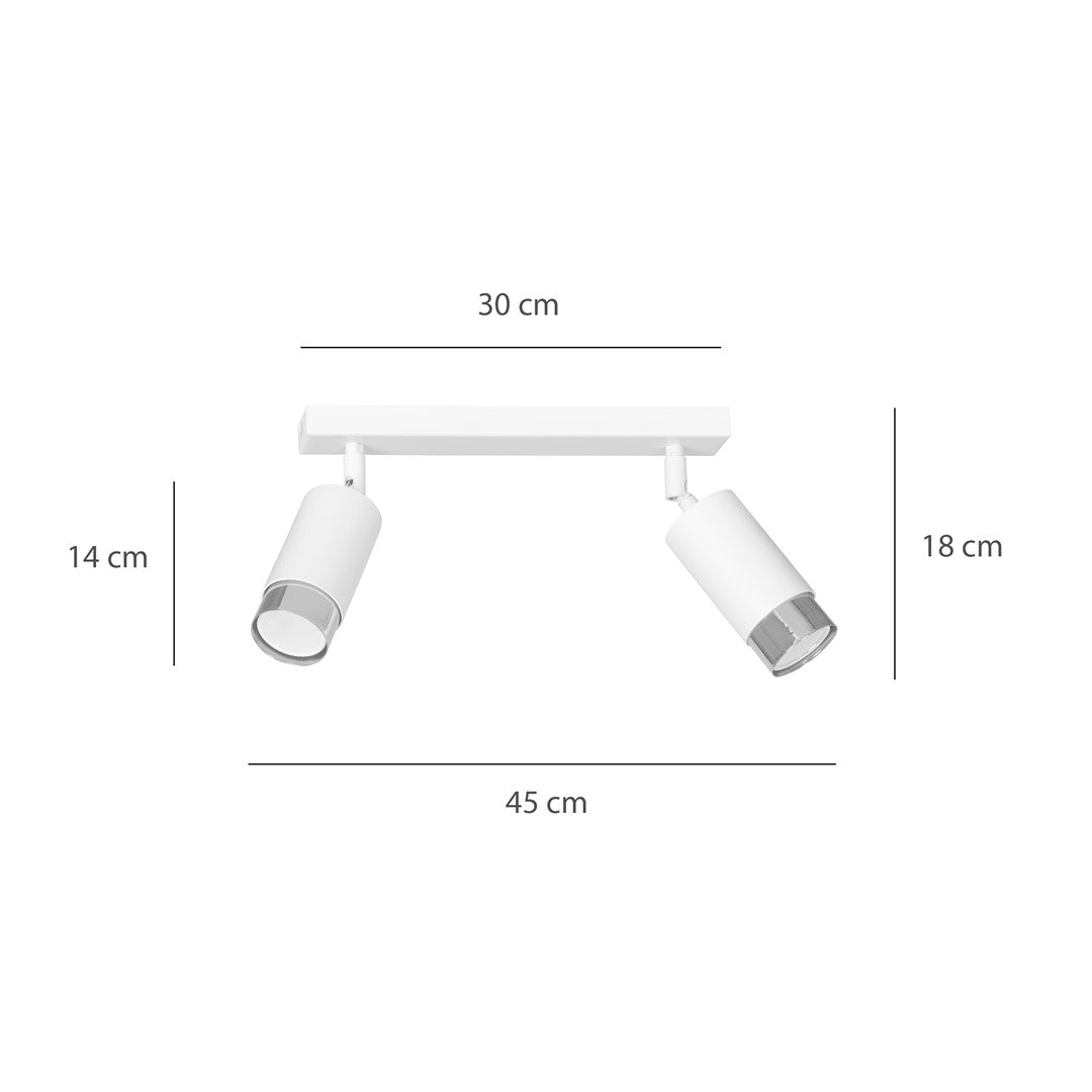 HIRO 2 WH CHROME – Richtbare spotverlichting in tijdloos wit en chroom