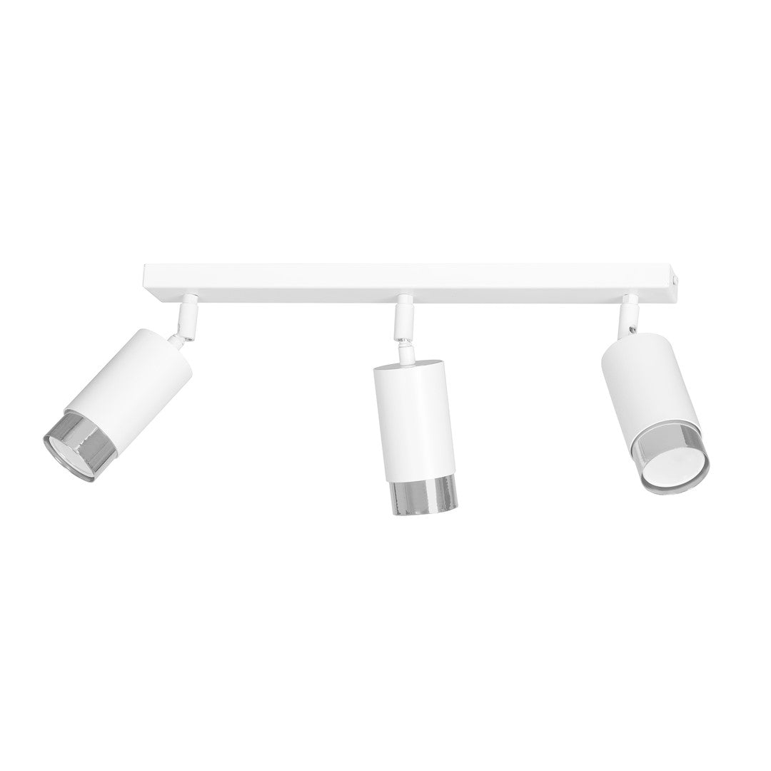 HIRO 3-WH CHROME – Strakke, richtbare spotlight in wit-chroom voor doelgerichte verlichting