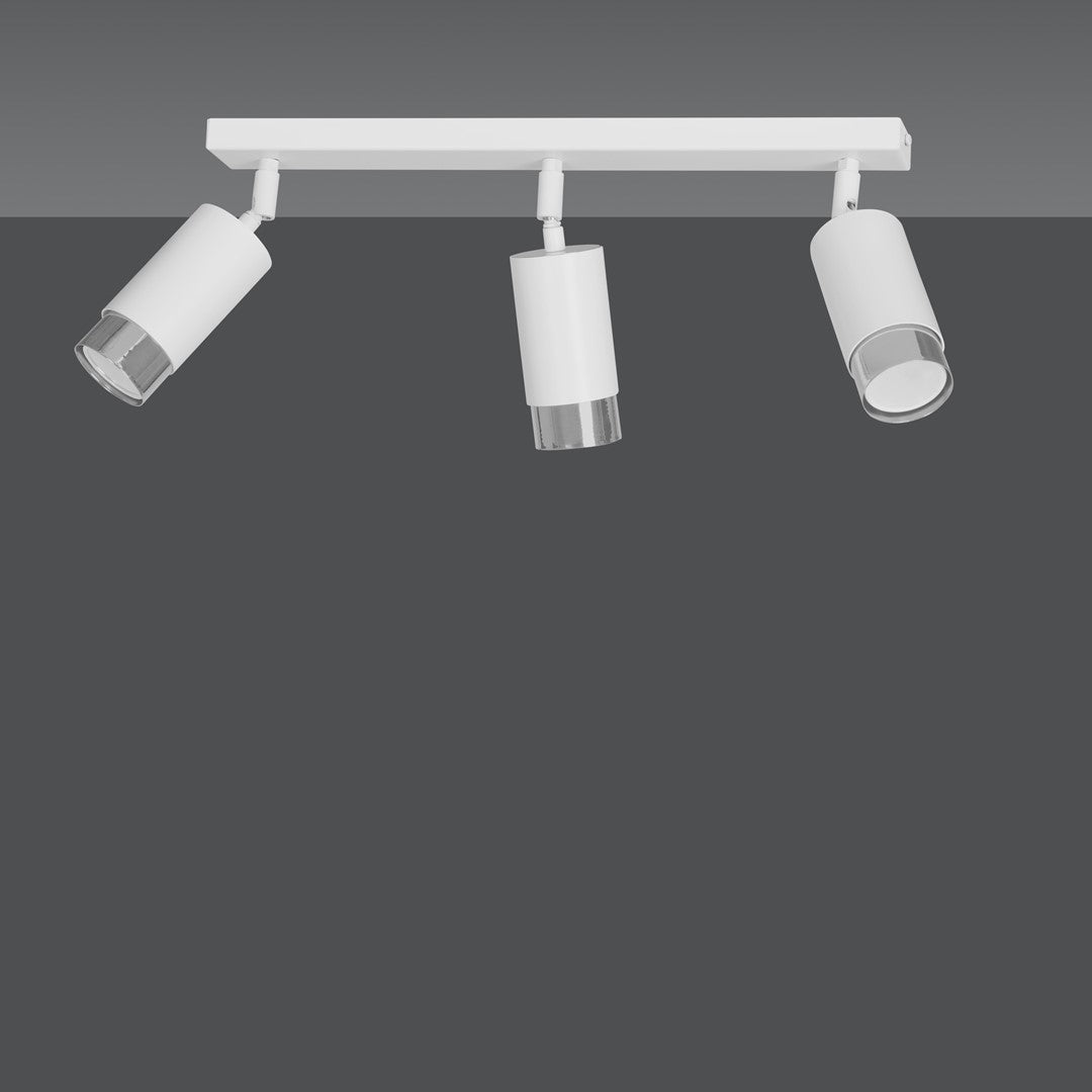 HIRO 3-WH CHROME – Strakke, richtbare spotlight in wit-chroom voor doelgerichte verlichting