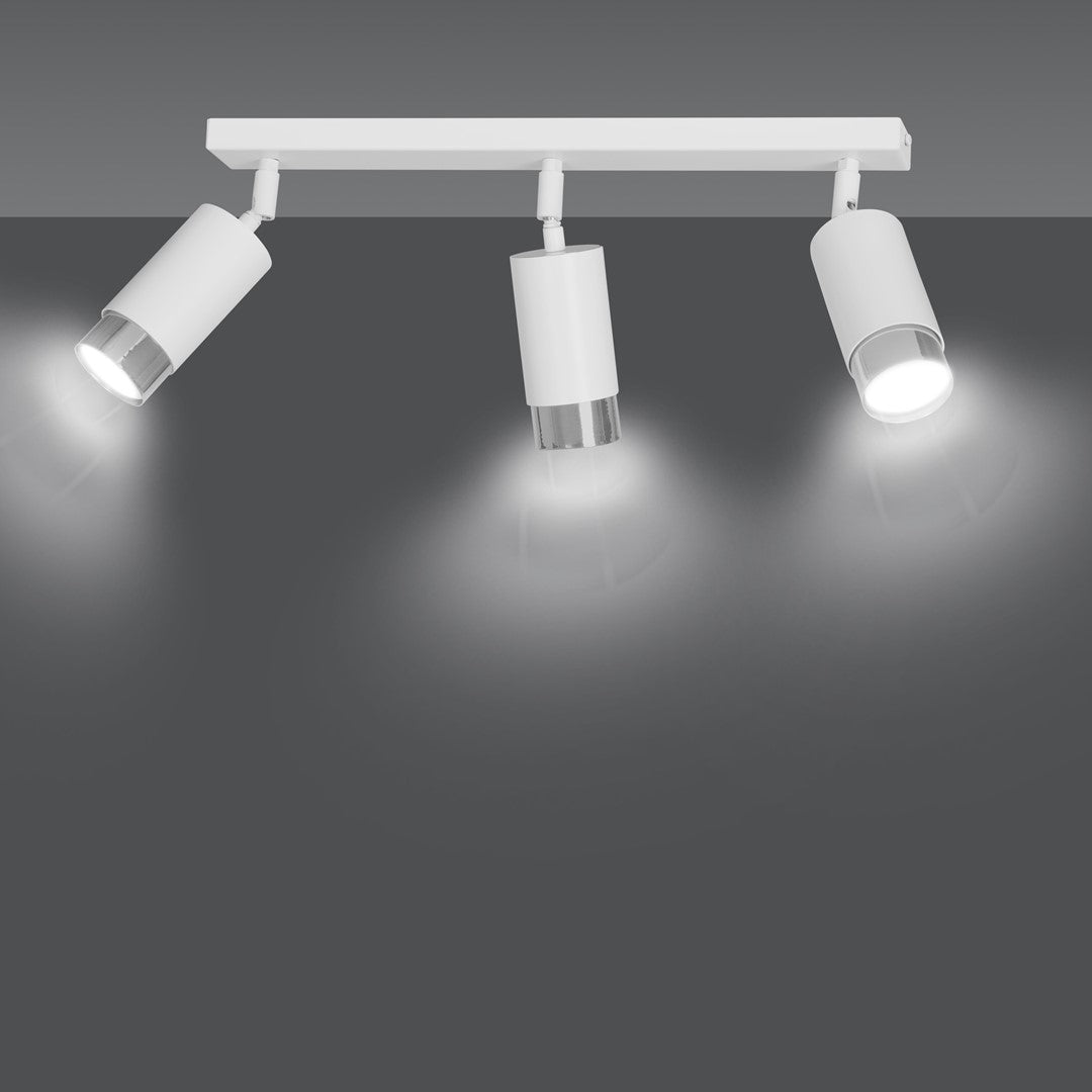 HIRO 3-WH CHROME – Strakke, richtbare spotlight in wit-chroom voor doelgerichte verlichting