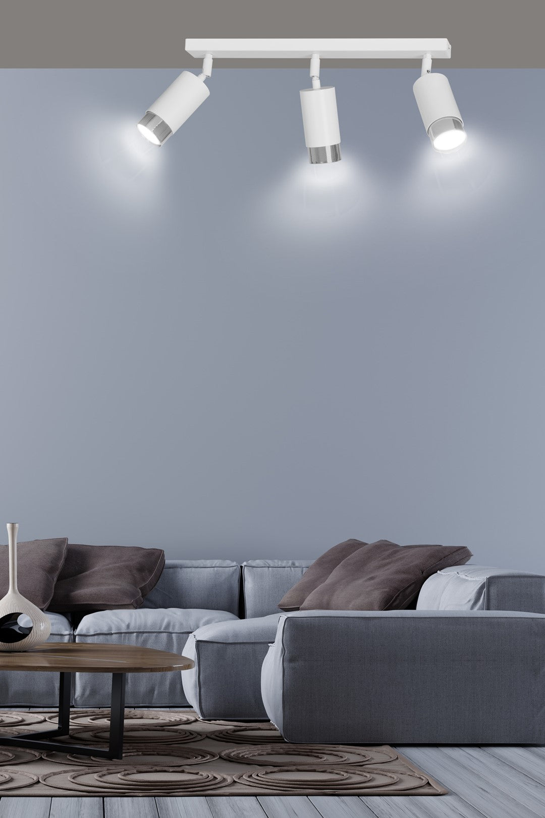 HIRO 3-WH CHROME – Strakke, richtbare spotlight in wit-chroom voor doelgerichte verlichting