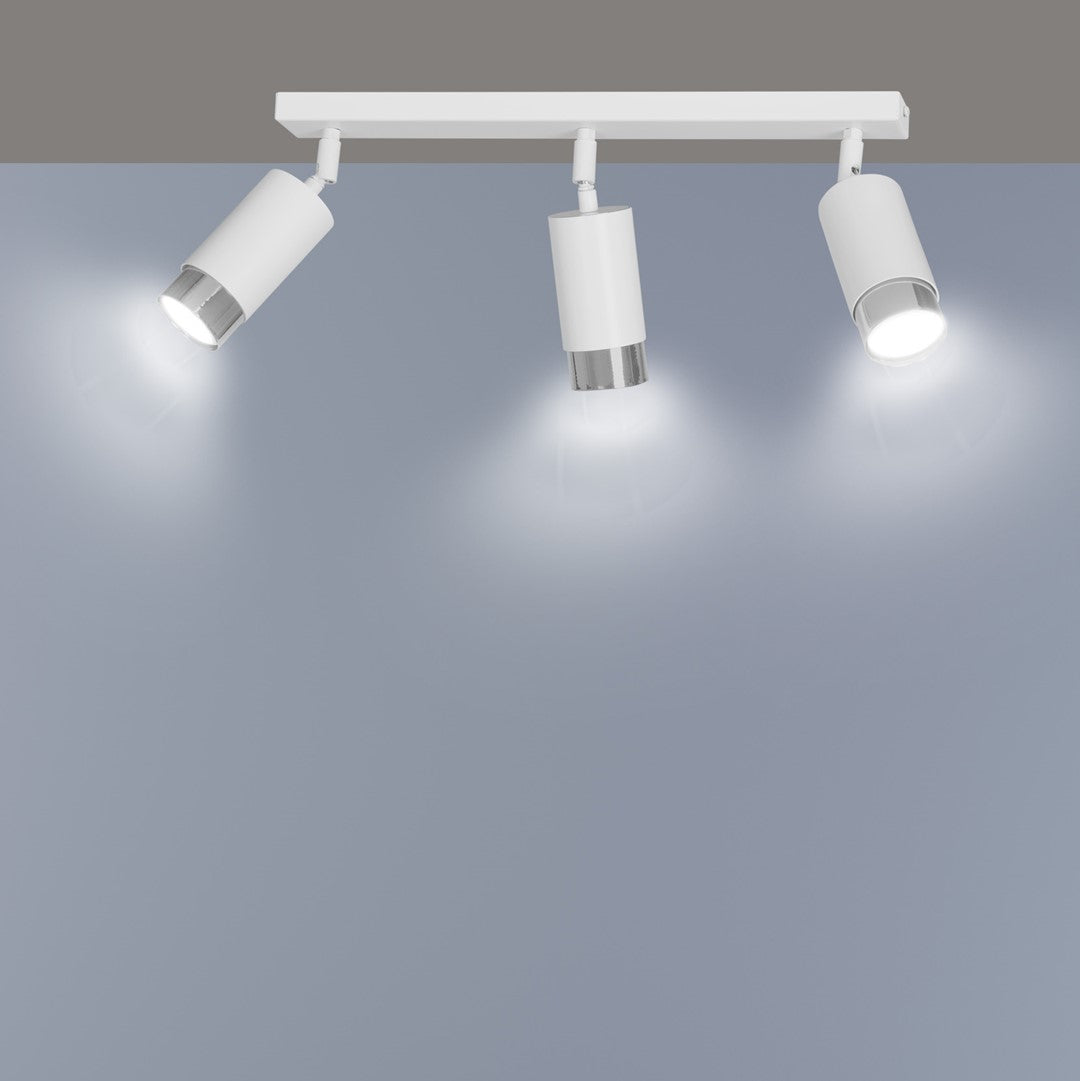 HIRO 3-WH CHROME – Strakke, richtbare spotlight in wit-chroom voor doelgerichte verlichting