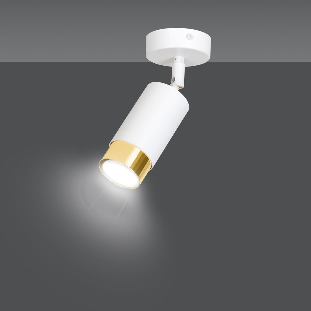 HIRO 1-WH-GOLD Spotlamp – Compacte en stijlvolle richtspot met gouden accent