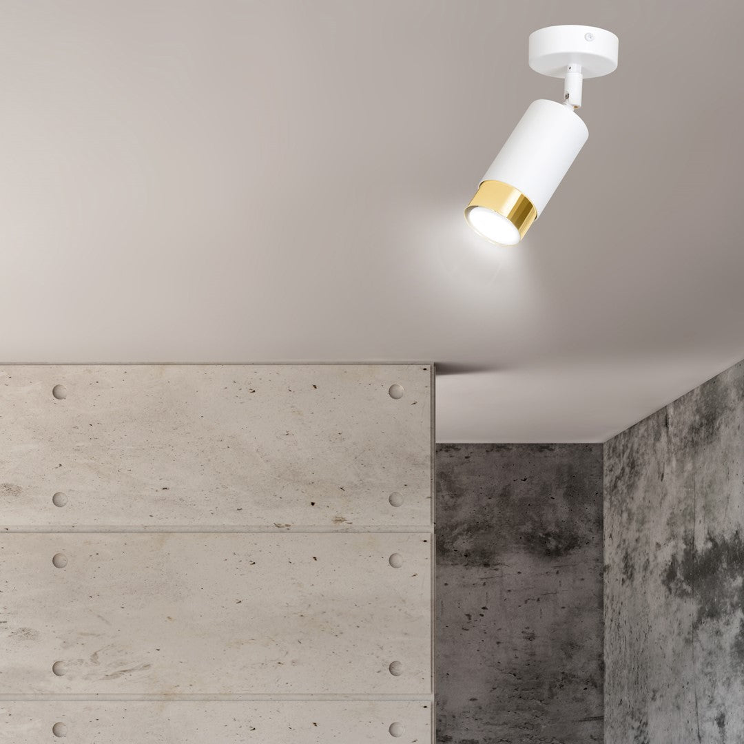HIRO 1-WH-GOLD Spotlamp – Compacte en stijlvolle richtspot met gouden accent