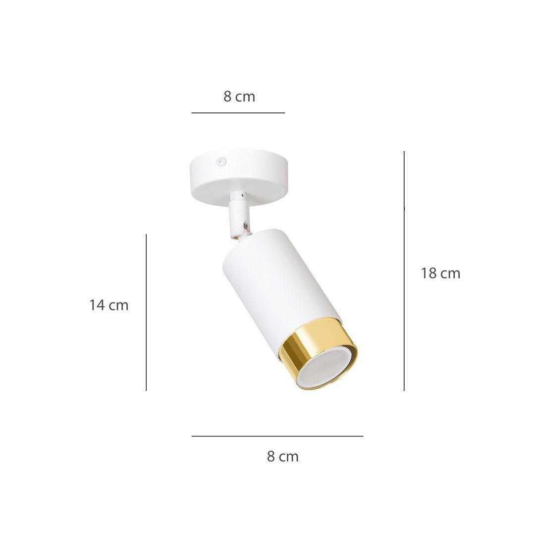 HIRO 1-WH-GOLD Spotlamp – Compacte en stijlvolle richtspot met gouden accent