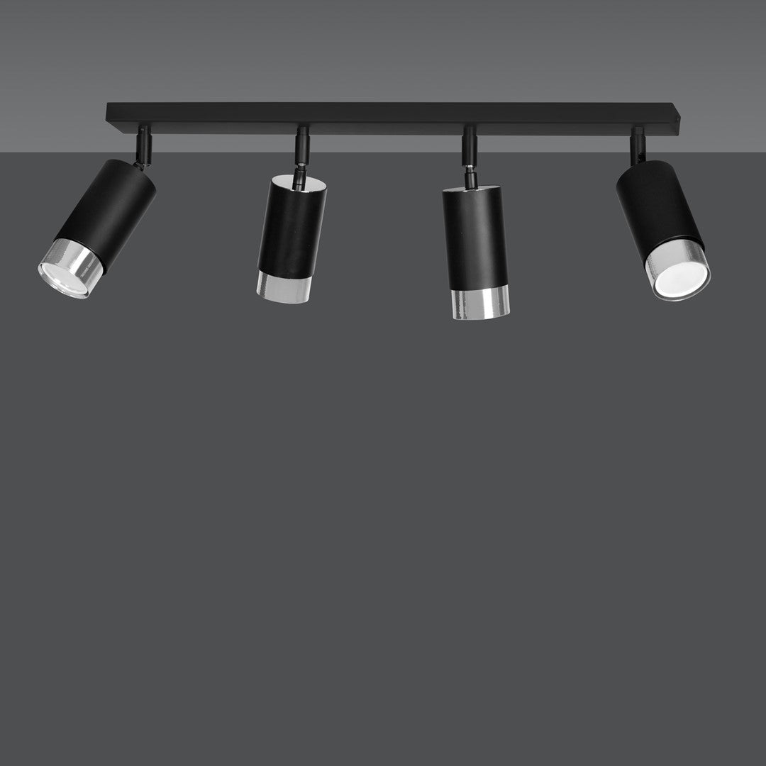 HIRO 4-BL-CHROME Spotlamp – Verstelbare 4-lichts spot met moderne chromen accenten