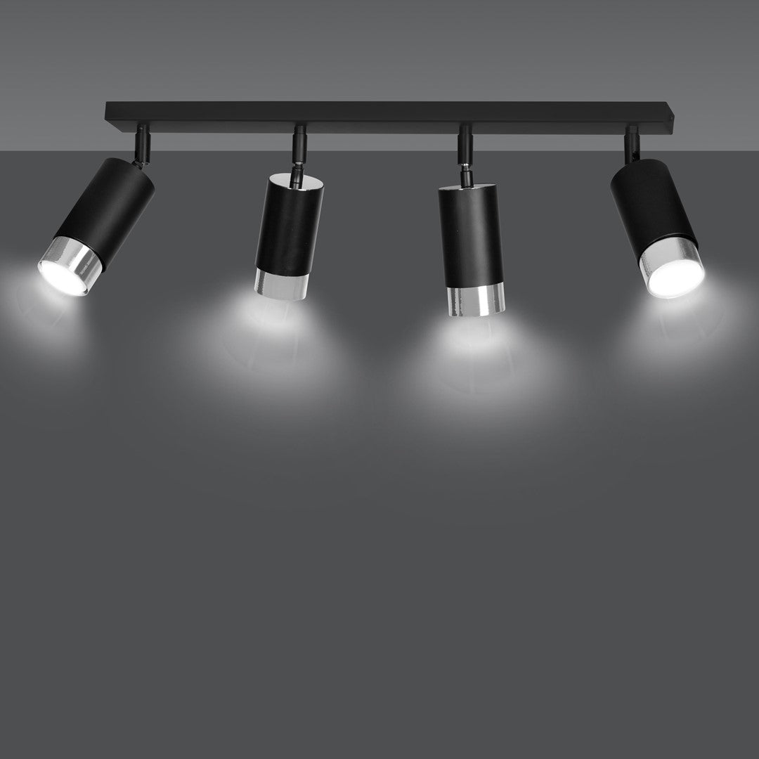 HIRO 4-BL-CHROME Spotlamp – Verstelbare 4-lichts spot met moderne chromen accenten