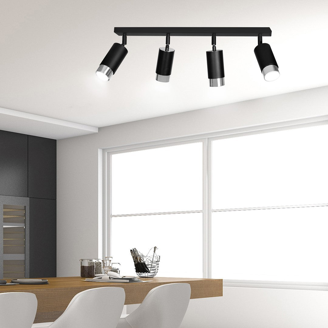 HIRO 4-BL-CHROME Spotlamp – Verstelbare 4-lichts spot met moderne chromen accenten