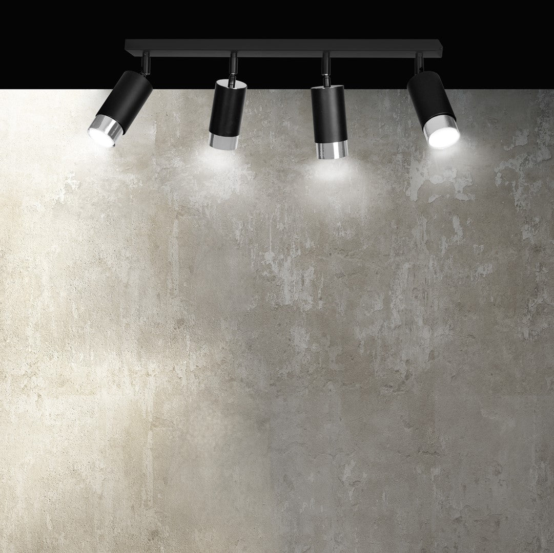 HIRO 4-BL-CHROME Spotlamp – Verstelbare 4-lichts spot met moderne chromen accenten