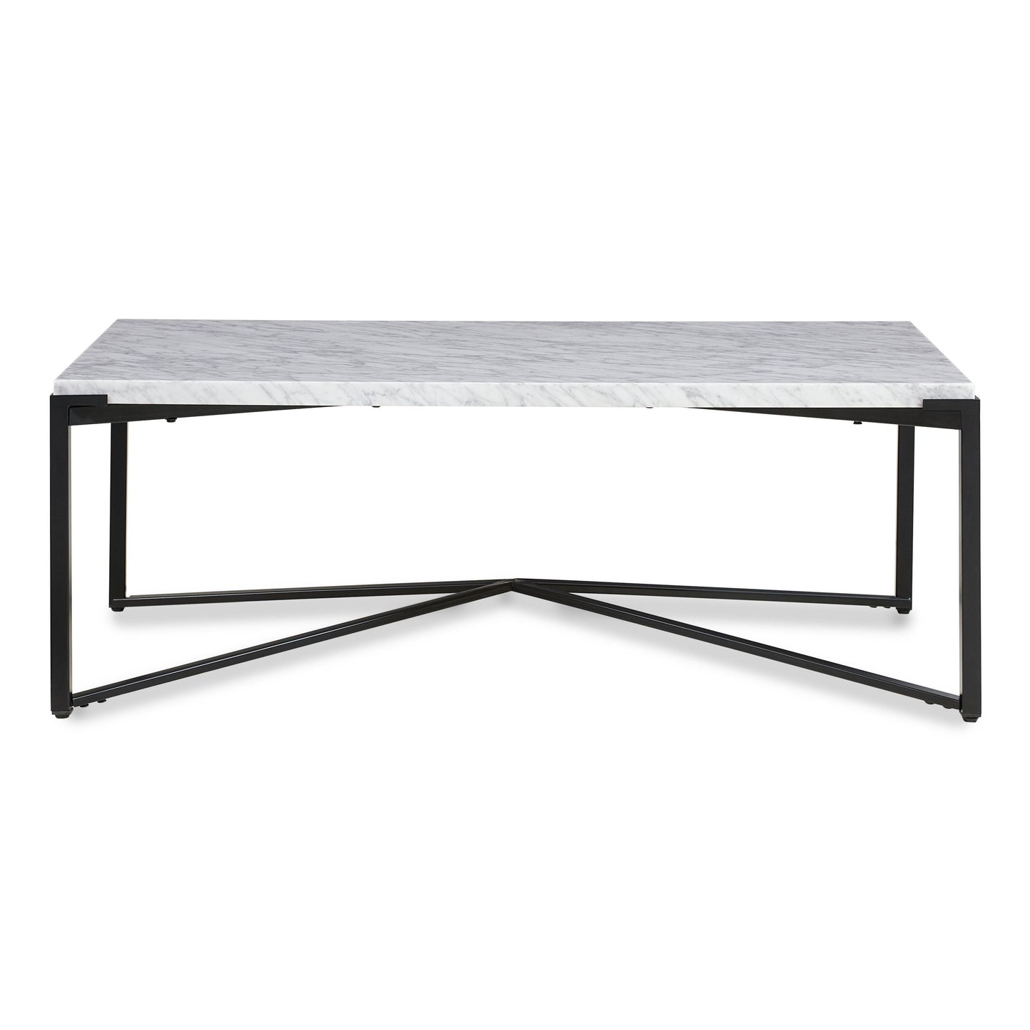 SAXON COFFEE TABLE IN CARRARA MARBLE AND MATTE BLACK Natuurlijke Luxe & Industrieel Design – Salontafel met Karakter en Contrast