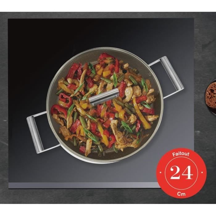 ARTHUR MARTIN AM6523 Gesmede Braadpan – 24 cm met deksel, geschikt voor alle warmtebronnen inclusief inductie en oven