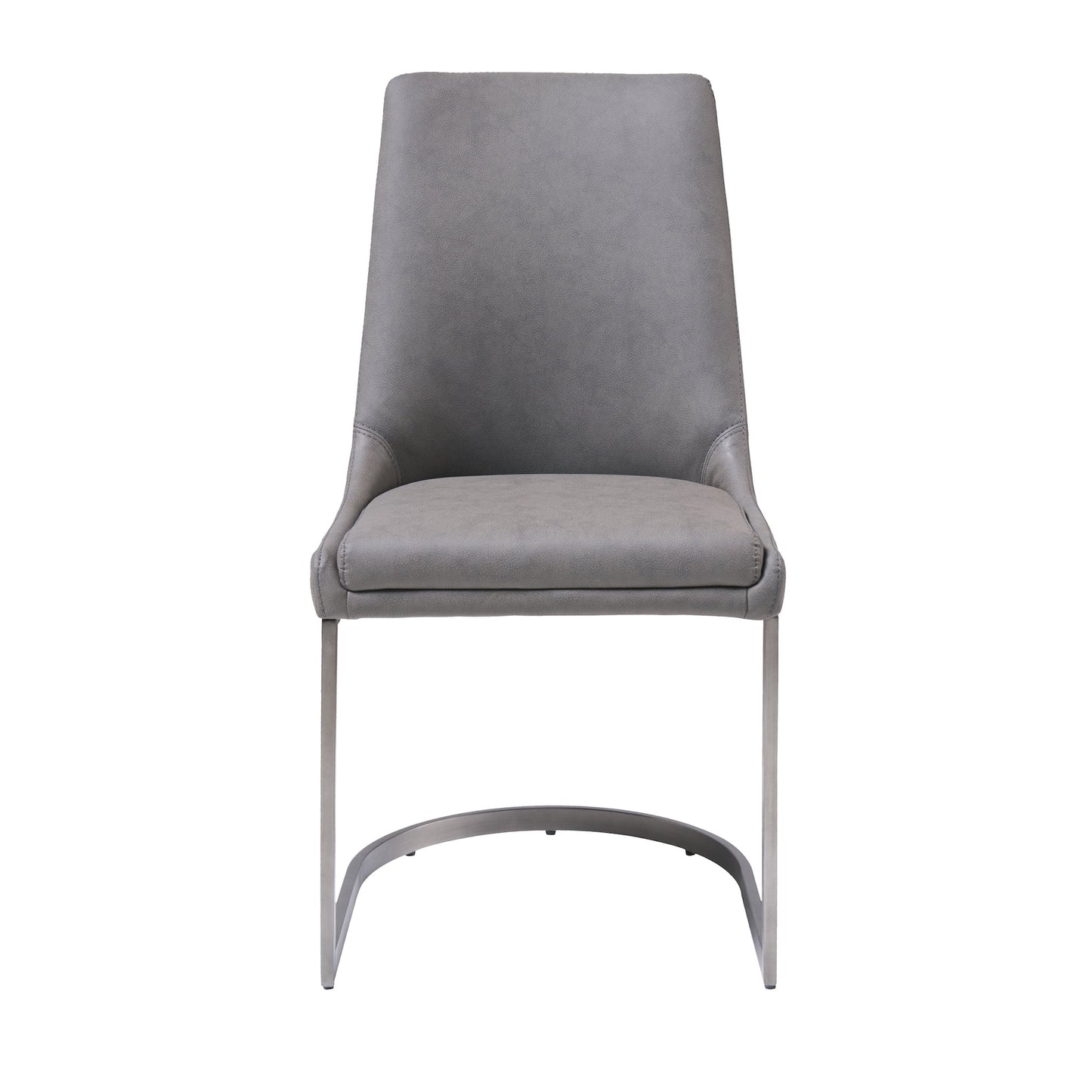 OXFORD DINING CHAIR IN BASALT GREY (SET OF 2) Krachtige Elegantie – Eetkamerstoelen met Nikkelaccent en Zwevende Sokkel