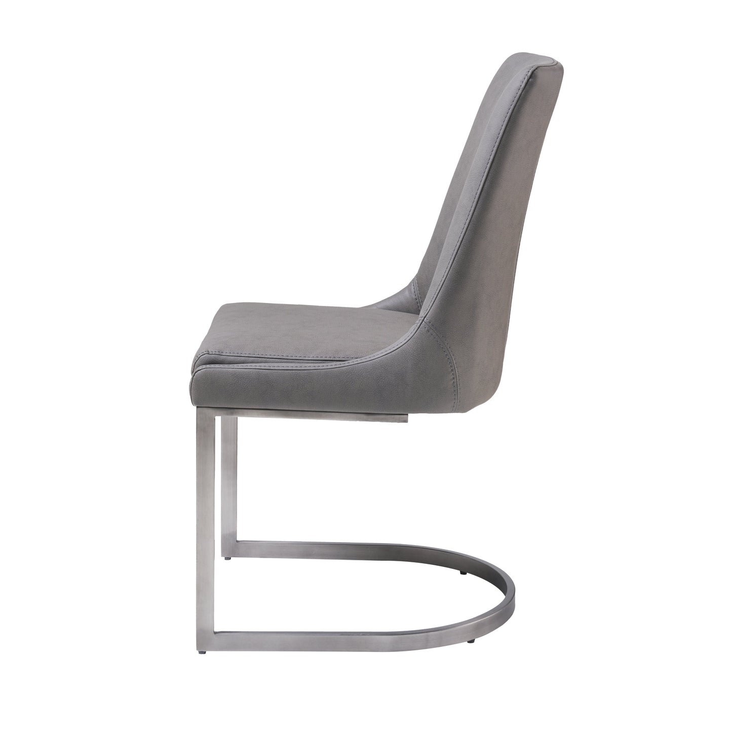 OXFORD DINING CHAIR IN BASALT GREY (SET OF 2) Krachtige Elegantie – Eetkamerstoelen met Nikkelaccent en Zwevende Sokkel
