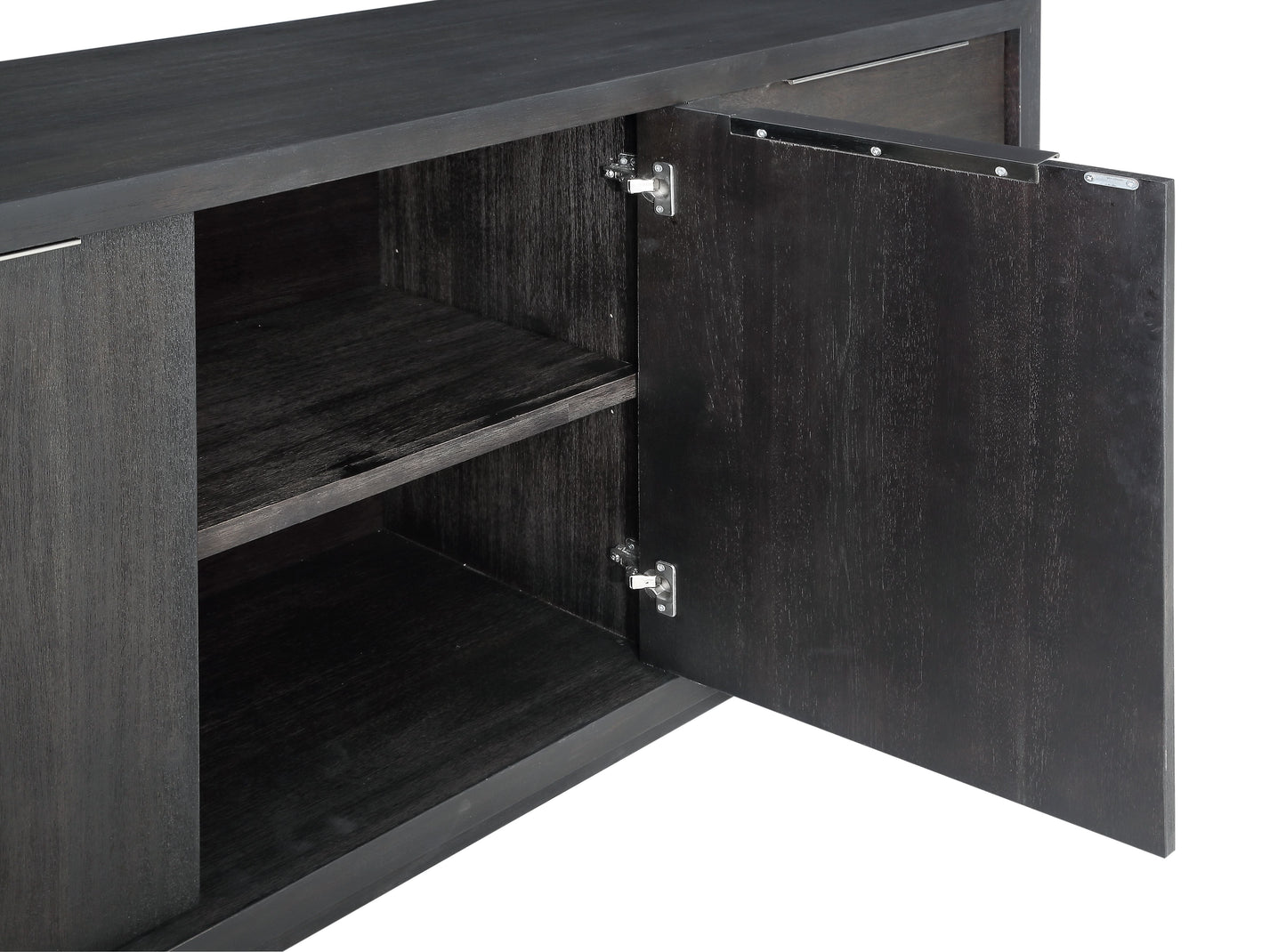 OXFORD SIDEBOARD IN BASALT GREY Krachtig Statement – Strak Dressoir in Massief Acacia met Moderne Details