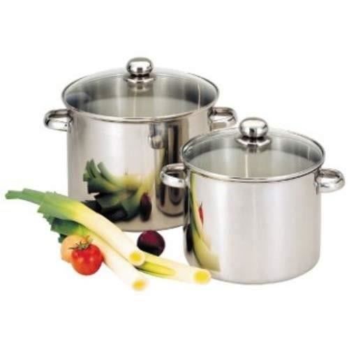BAUMALU Horeca Pannenset – 28 cm roestvrijstalen pan met glazen deksel