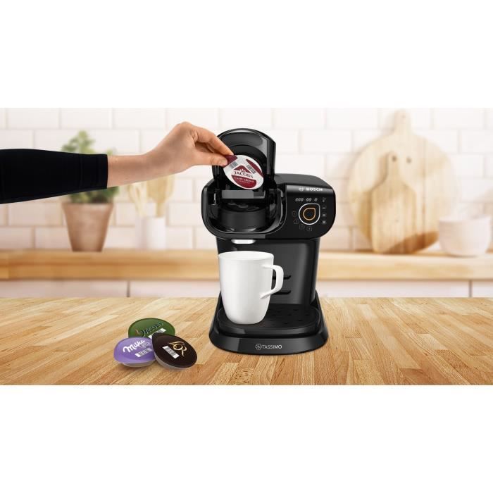 BOSCH TAS6502 Multidrank Koffiemachine – Compact & veelzijdig in stijlvol zwart