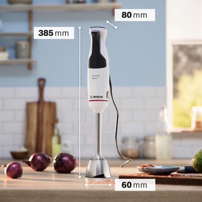 BOSCH MSM4W221 Blender – Veelzijdig 7-in-1 keukenhulpmiddel met 600 W en keramisch tandwiel