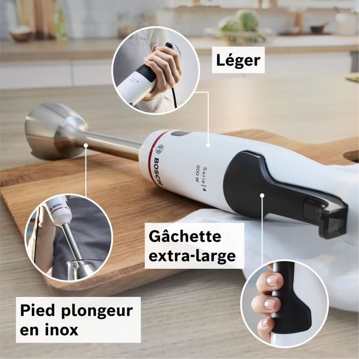 BOSCH MSM4W221 Blender – Veelzijdig 7-in-1 keukenhulpmiddel met 600 W en keramisch tandwiel
