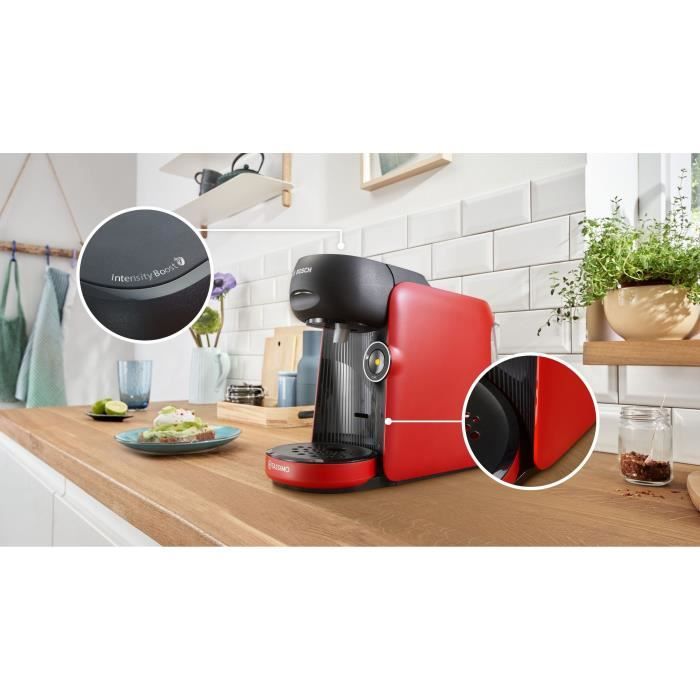 BOSCH TASSIMO TAS163E T16 Finesse – Compacte koffiemachine voor veelzijdige dranken in stijlvol rood
