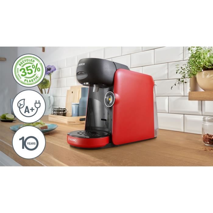 BOSCH TASSIMO TAS163E T16 Finesse – Compacte koffiemachine voor veelzijdige dranken in stijlvol rood