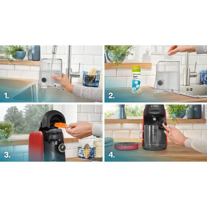 BOSCH TASSIMO TAS163E T16 Finesse – Compacte koffiemachine voor veelzijdige dranken in stijlvol rood