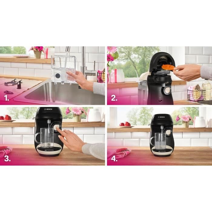 BOSCH TASSIMO T10 Happy Vanille – Compacte multidrank-koffiemachine in naturel vanille, 1400 W