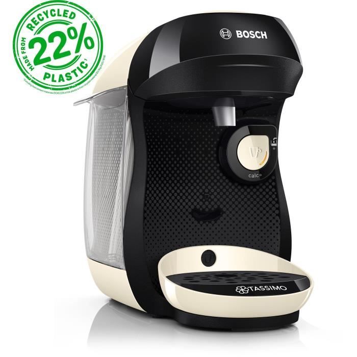 BOSCH TASSIMO T10 Happy Vanille – Compacte multidrank-koffiemachine in naturel vanille, 1400 W