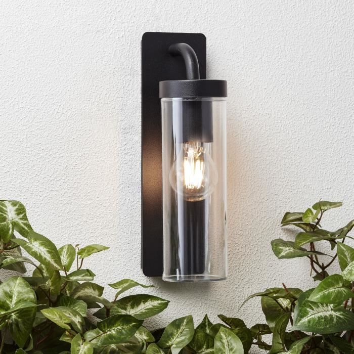 BRILLIANT Aosta Plafondlamp – Mat Zwarte Buitenlamp met E27 Fitting