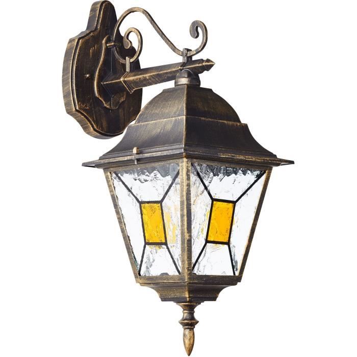 JANEL Buitenwandlamp – Klassieke Applique in Goud-Zwart met E27 Fitting (Max 60W)