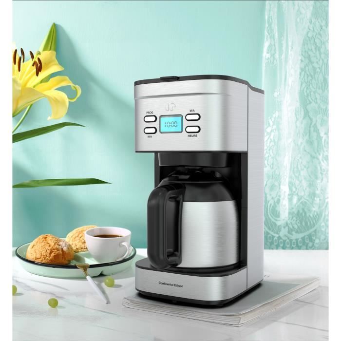 CONTINENTAL EDISON CF12TIXTH Filterkoffiezetapparaat – 1,2L Thermische Koffiekan met Stijlvol Design