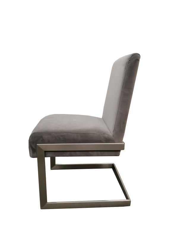 CORAL SMALL DINING CHAIR IN DIAMOND (SET OF 2) Tijdloos & Comfortabel – Breuer-stoel in Modern Design met Flintkleurig Kunstleer