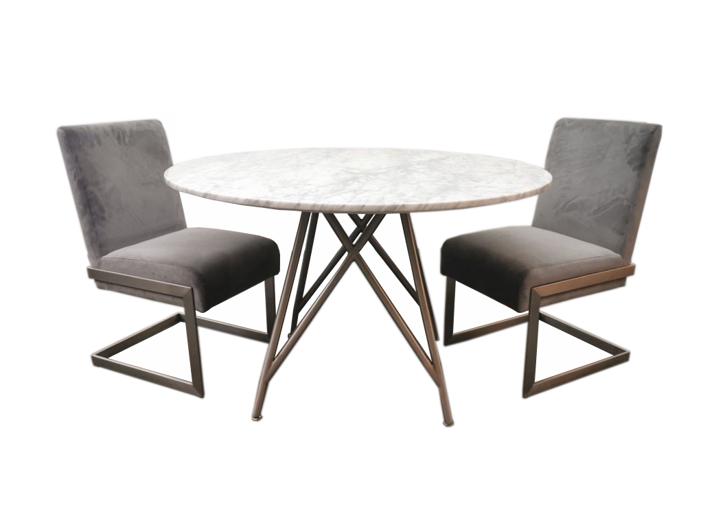 CORAL SMALL DINING CHAIR IN DIAMOND (SET OF 2) Tijdloos & Comfortabel – Breuer-stoel in Modern Design met Flintkleurig Kunstleer