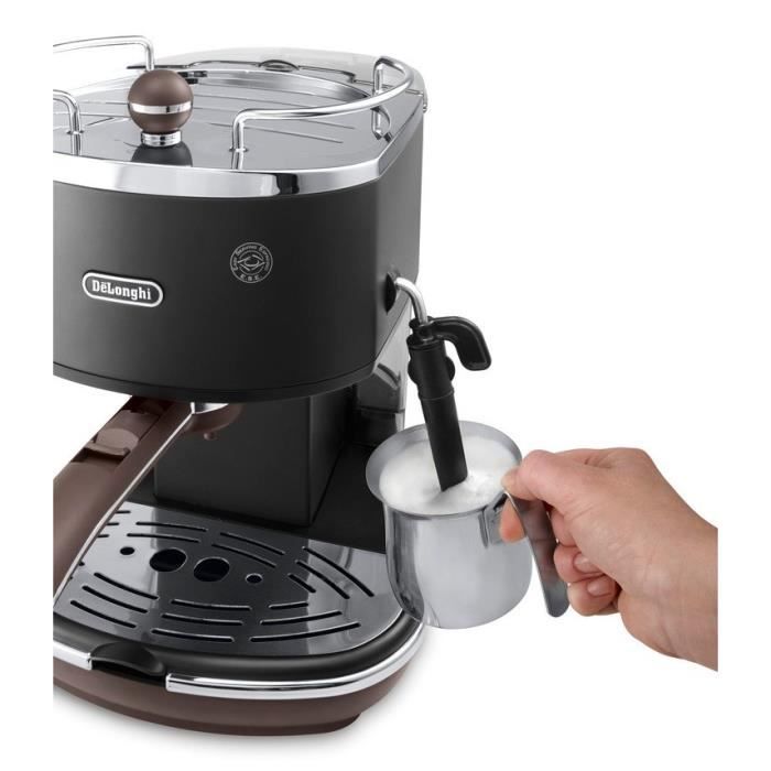 De’LONGHI ECOV 310.BK Icona Vintage Klassieke Espressomachine – Authentiek espresso in stijlvol zwart-bruin vintage design
