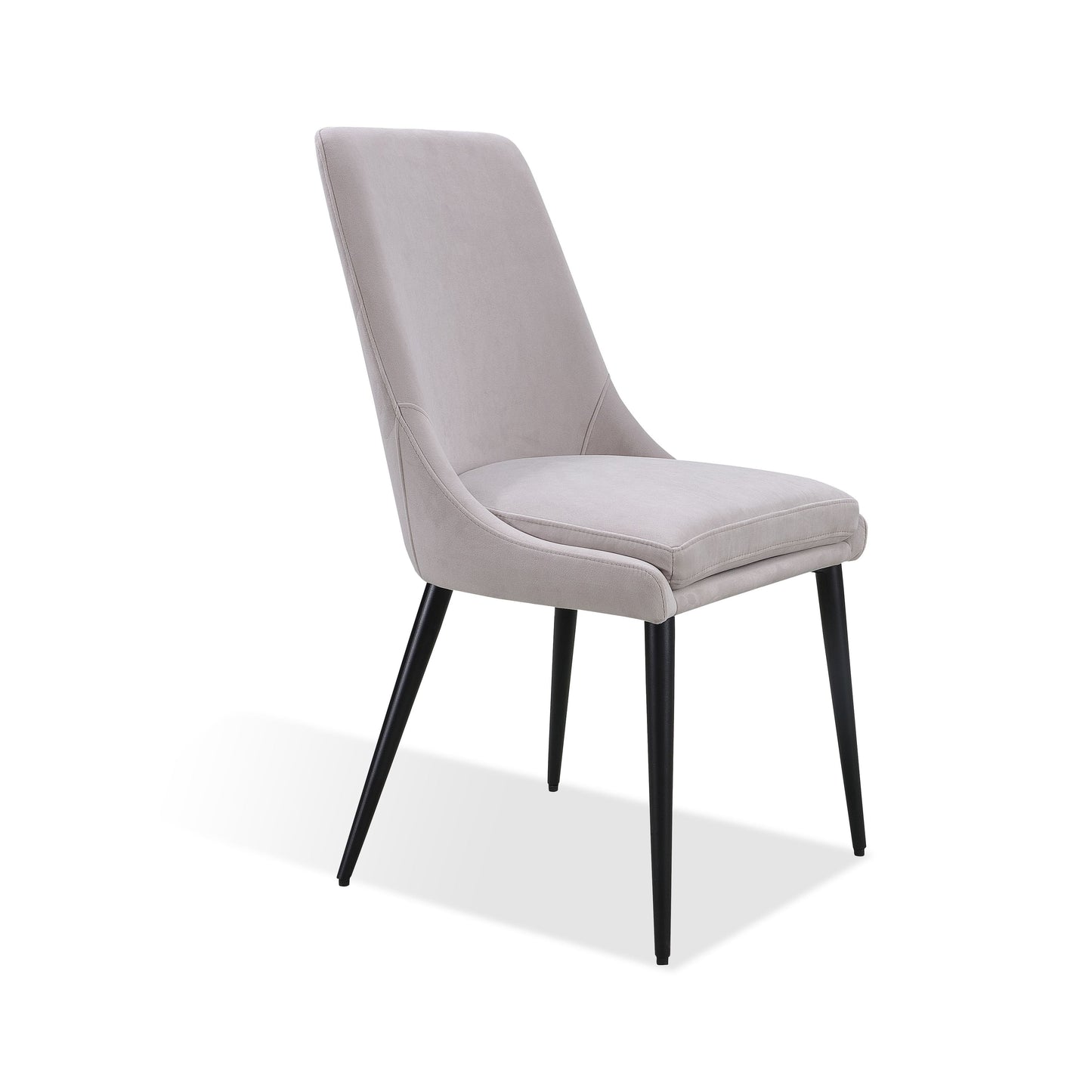 WINSTON UPHOLSTERED METAL LEG DINING CHAIR IN ASH GREY AND BLACK Elegant Comfort – Eetkamerstoel met Moderne Look en Ondersteunend Zitcomfort