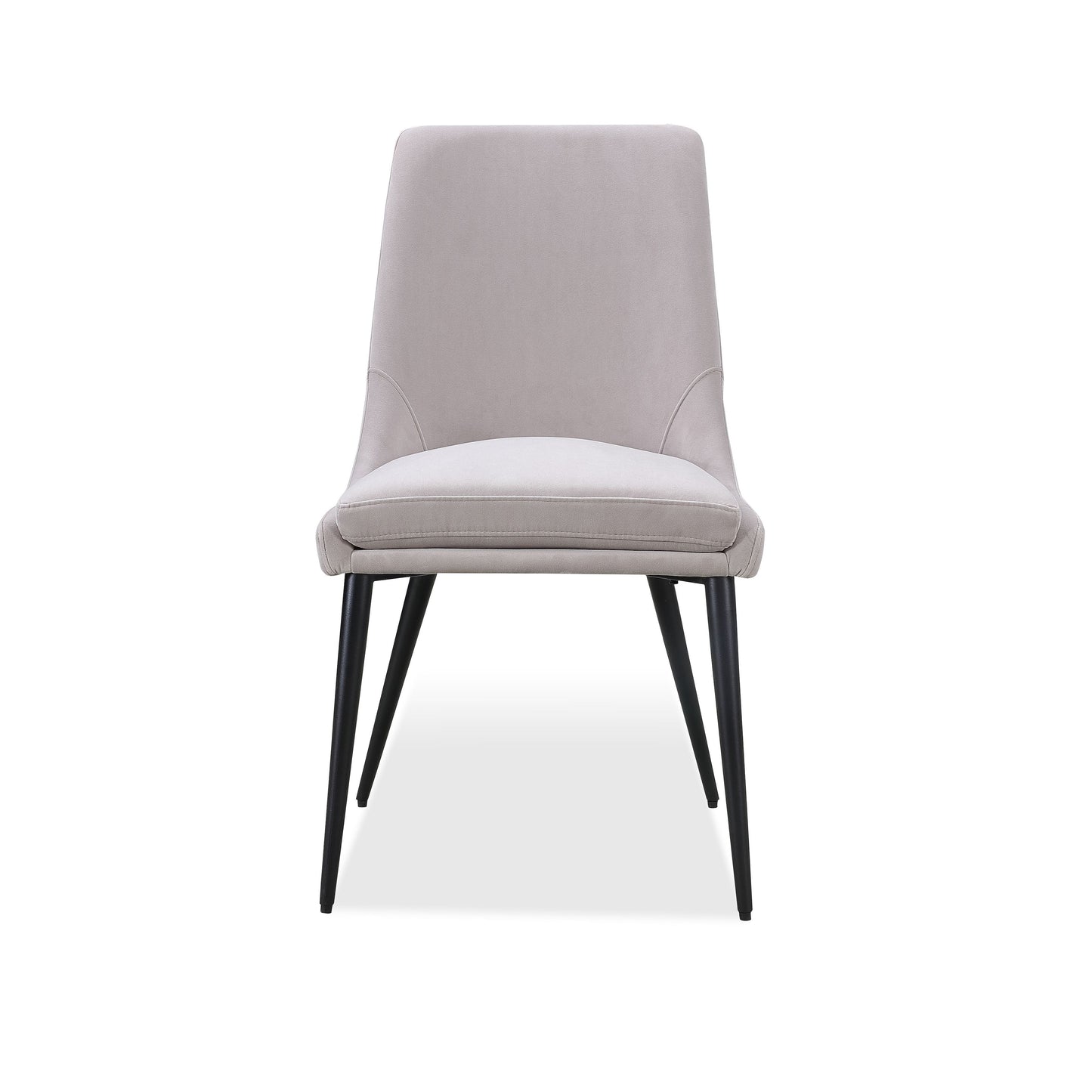 WINSTON UPHOLSTERED METAL LEG DINING CHAIR IN ASH GREY AND BLACK Elegant Comfort – Eetkamerstoel met Moderne Look en Ondersteunend Zitcomfort