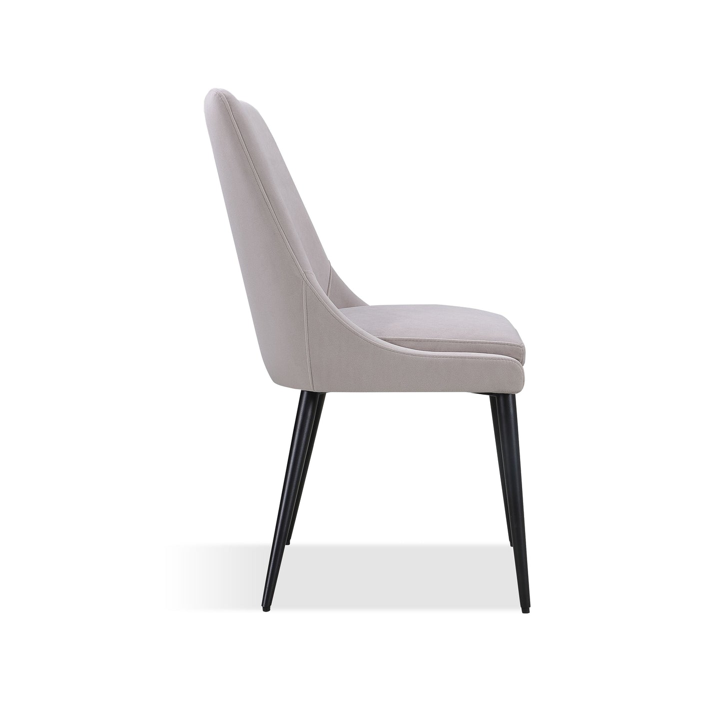 WINSTON UPHOLSTERED METAL LEG DINING CHAIR IN ASH GREY AND BLACK Elegant Comfort – Eetkamerstoel met Moderne Look en Ondersteunend Zitcomfort