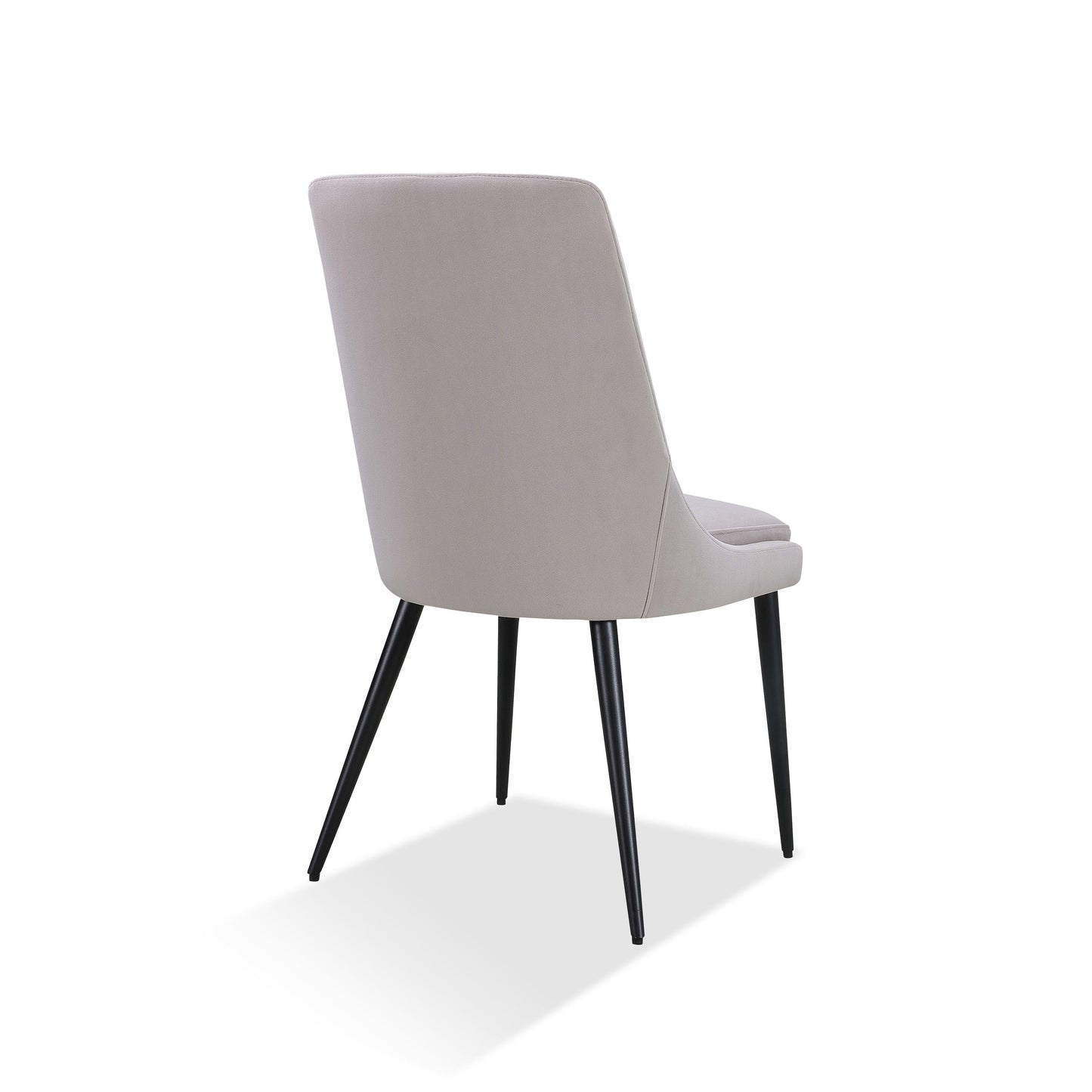 WINSTON UPHOLSTERED METAL LEG DINING CHAIR IN ASH GREY AND BLACK Elegant Comfort – Eetkamerstoel met Moderne Look en Ondersteunend Zitcomfort