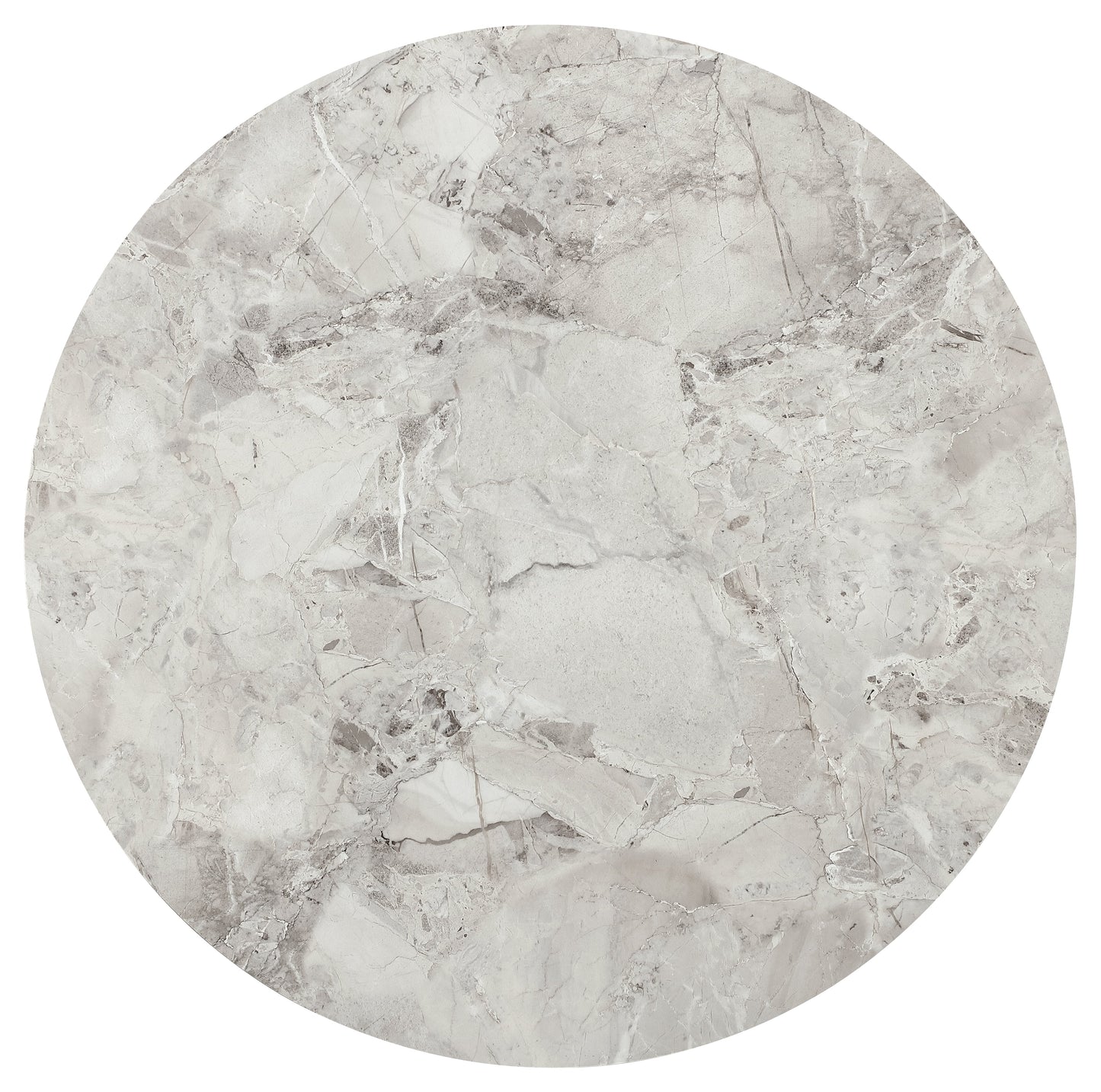 WINSTON STONE TOP METAL BASE ROUND DINING TABLE IN GRIGIO Stijlvol Tafelen met Karakter – Ronde Eettafel van Sintersteen en Staal