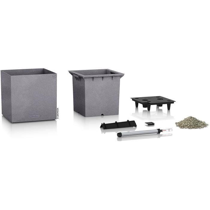 LECHUZA bloembak Canto Color Square 40 ALL-IN-ONE Grijs 13720