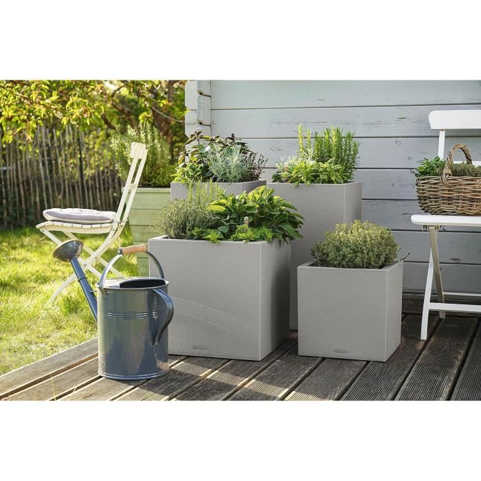LECHUZA bloembak Canto Color Square 40 ALL-IN-ONE Grijs 13720