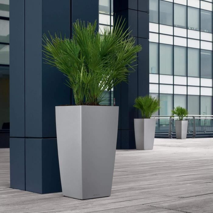 Plantenpot - LEC - Cubico Premium 50 - metallic zilver - weerbestendig