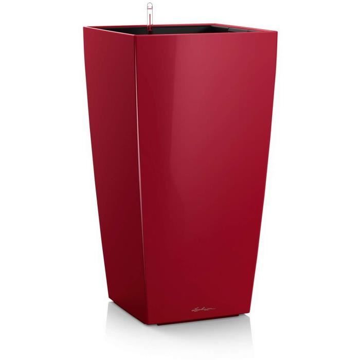 LEC Cubico Premium 40 bloempot – Stijlvol rood design met handig waterreservoir