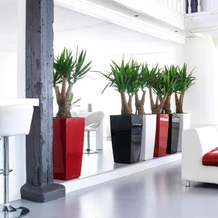 LEC Cubico Premium 40 bloempot – Stijlvol rood design met handig waterreservoir