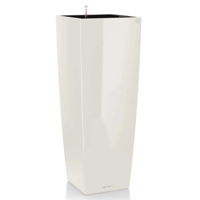LECHUZA Bloembak Cubico Alto 40 – All-in-One Systeem in Glanzend Wit