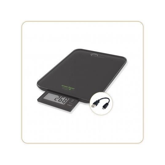 SLIDE 10 – Strakke zwarte precisieweegschaal met USB en repareerbare constructie