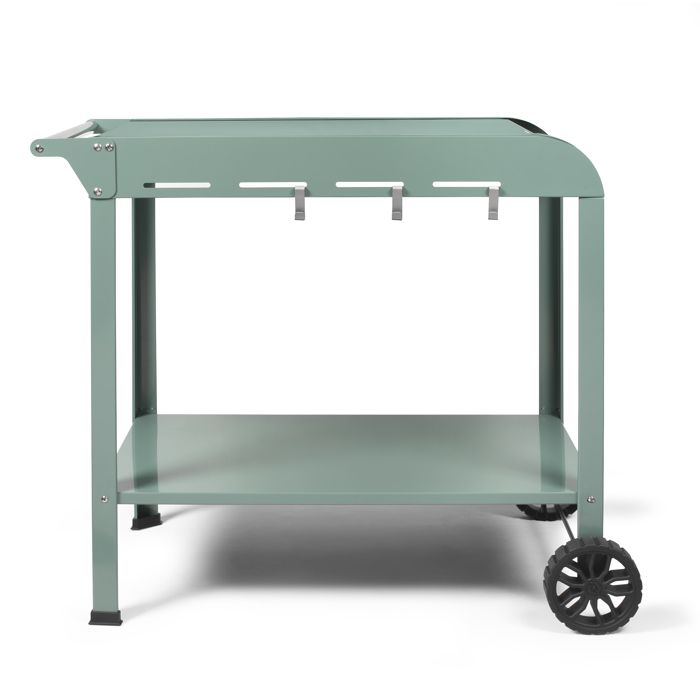 LIVOO Plancha Trolley – Robuuste Buitenkeukenoplossing in Groen/Zwart
