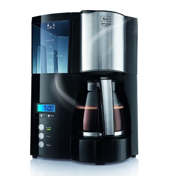 Melitta Optima Timer 100801 – Programmeerbare filterkoffiemachine in stijlvol zwart