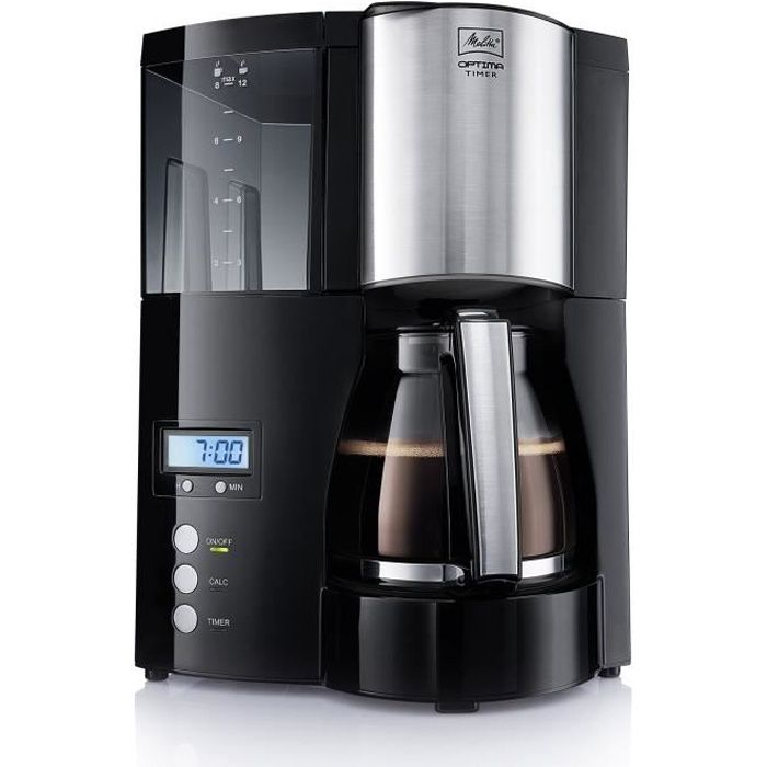 Melitta Optima Timer 100801 – Programmeerbare filterkoffiemachine in stijlvol zwart