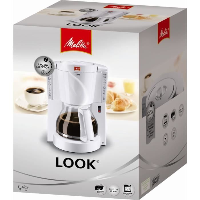 MELITTA Look IV 1011‑01 Cafetière – Tijdloos Wit voor Perfecte Filterkoffie